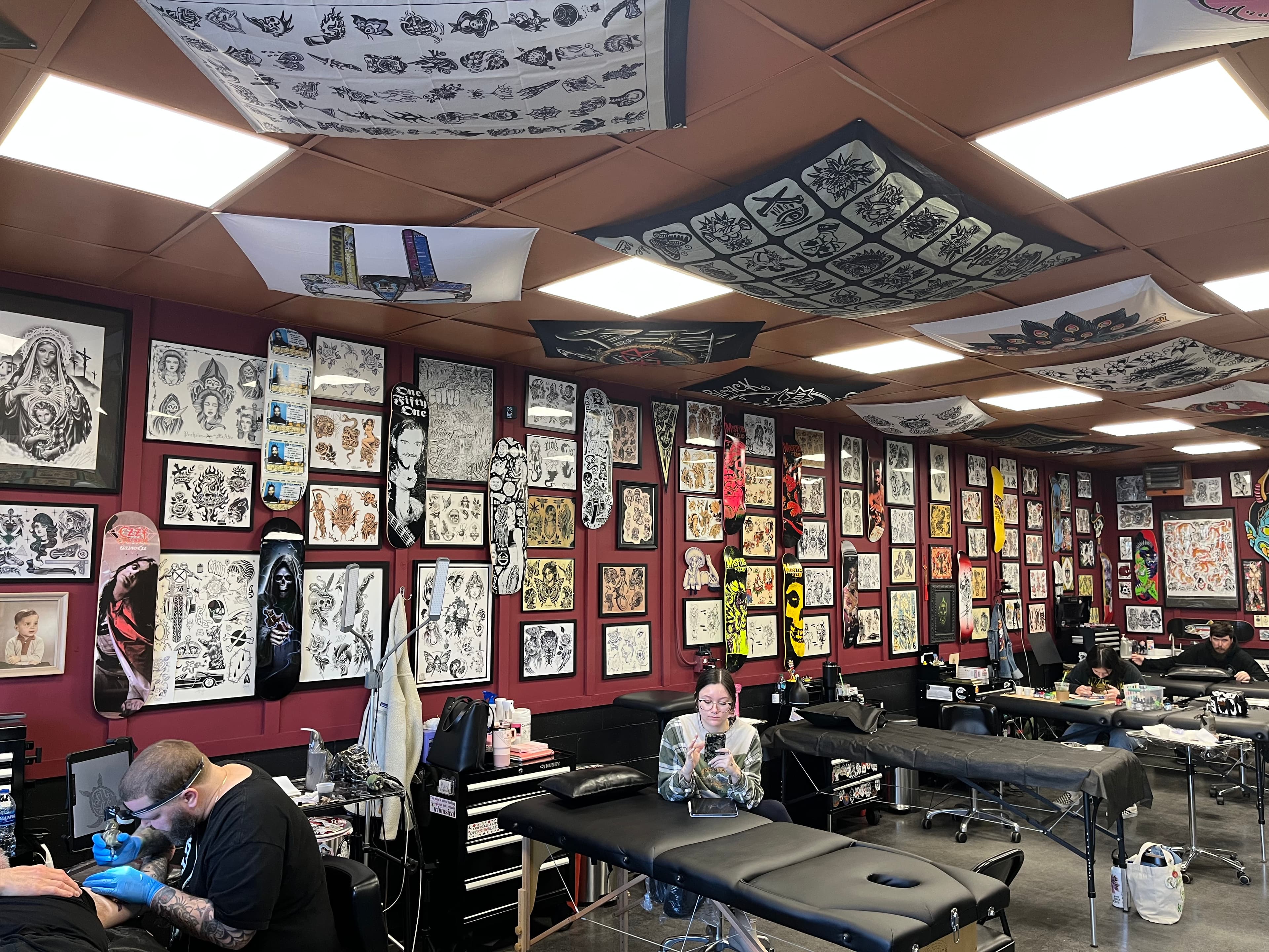 Tattoo artist working in the Spokane studio