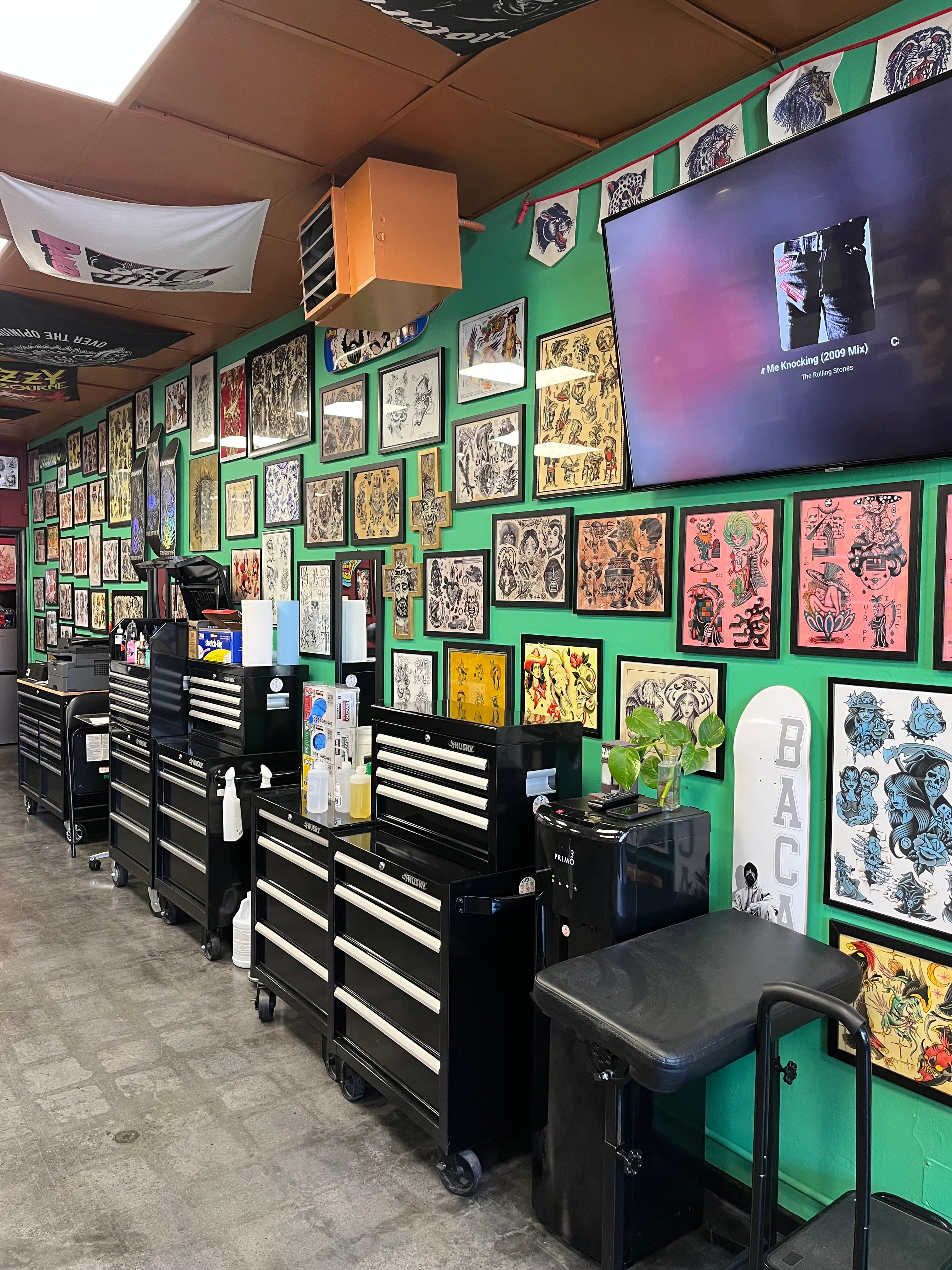 Tattoo artist working in the Spokane studio